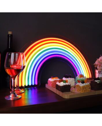 Brighten Up Any Space: Multicolor Rainbow Neon Sign for Room, Perfect for Home Decor, Office Vibes, and Celebratory Events.