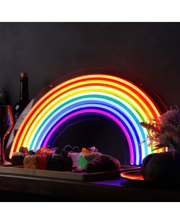Brighten Up Any Space: Multicolor Rainbow Neon Sign for Room, Perfect for Home Decor, Office Vibes, and Celebratory Events.