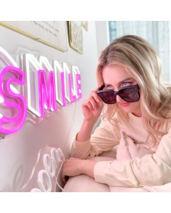 Brighten Up Your Space: Smile 3D Word Neon Sign for Bar, Office, and Festive Celebrations.