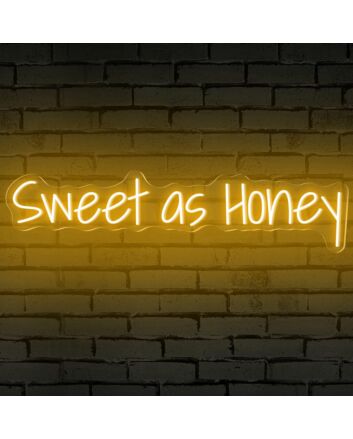 Brighten Your Space: Sweet As Honey Words Neon Sign for Room, Perfect for Home Decor, Romantic Weddings, and Trendy Bars.
