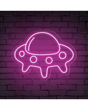 Brighten Your Kid&#039;s Room or Add Flair to Theme Parties with the Ufo Cute Space Neon Sign.