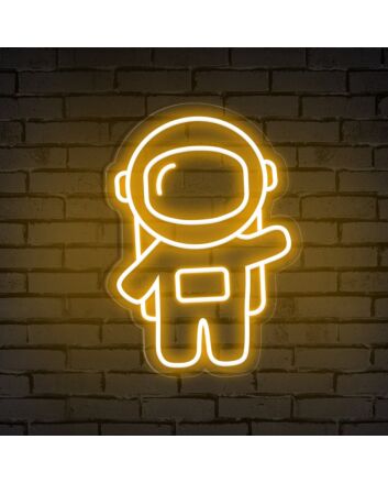 Waving Astronaut Cute Space Neon Sign: Elevate Your Child&#039;s Room, Play Area, or Themed Party Ambiance