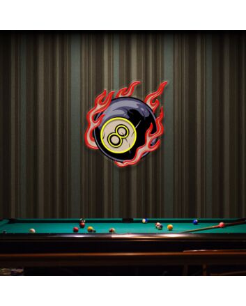 Elevate Your Game Room or Bar Ambiance with the Billiards Wall Art Led UV Neon Sign Ball Wall Decor.