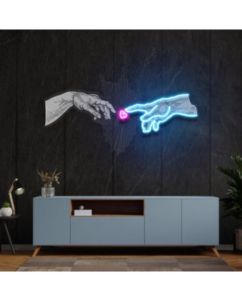 Brighten Your Space: Hand Love Led Uv Neon Sign for Romantic Ambiance in Living Rooms, Bars, and Weddings