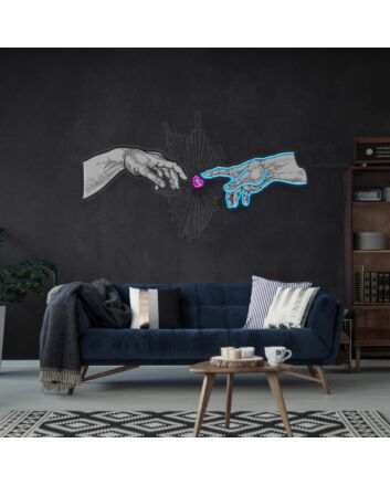 Brighten Your Space: Hand Love Led Uv Neon Sign for Romantic Ambiance in Living Rooms, Bars, and Weddings