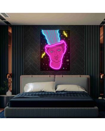 Transform Your Space: Head Of Acid Ancient Led Uv Neon Sign for Home Decor, Office Vibes, and Bar Ambiance.