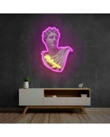 Transform Your Space: Meleager Statue Led Uv Neon Sign for Chic Home Decor, Perfect for Modern Living Rooms, Parties, and Weddings