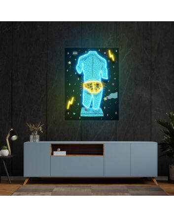 Brighten Your Space with Elegance - Set Of Posters With Greek Statues Led Uv Neon Sign for Home Decor, Office, and Sophisticated Events.