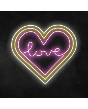 Love&#39; Triple Heart Neon Sign