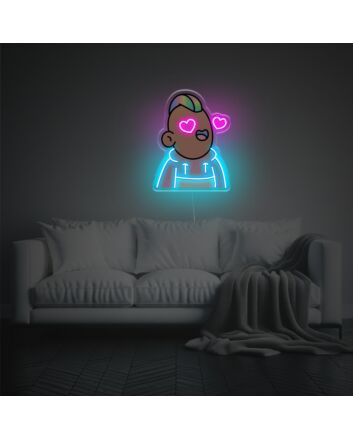 Brighten Up Your Space: Lovely Boy LED Neon Acrylic Artwork Perfect for Home Decor, Bars, and Celebratory Events.