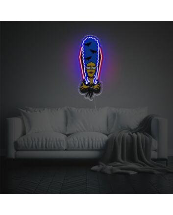 Add a pop of color to your bar, gaming room, or Halloween decor with Marge Simpson With Coffin LED Neon Acrylic Artwork.