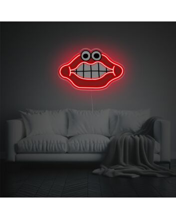 Brighten Your Bar, Office, or Art Space with Mouth With Eyes LED Neon Acrylic Artwork
