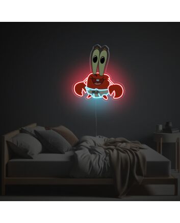 Brighten Up Your Nursery, Playroom, or Coastal-Themed Party with Mr. Crab Baby Version LED Neon Acrylic Artwork.
