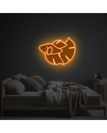 Brighten Your Space: Orange Little Goldfish LED Neon Acrylic Artwork - Perfect for Home Decor, Office Ambiance, and Store Displays
