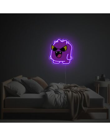 Brighten Up Your Bar, Party, and Teen Room with Purple Monster LED Neon Acrylic Artwork.