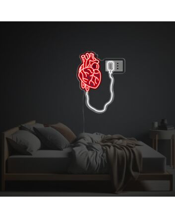 Brighten Your Bar, Office, or Wedding: The Recharging Human Heart LED Neon Acrylic Artwork Adds Unique Ambiance