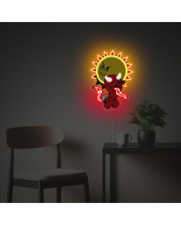 Brighten up your bar or game room with Red Evil With Sun LED Neon Acrylic Artwork.