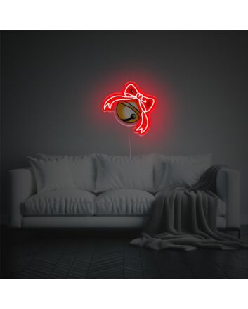 Enhance Your Celebrations and Decor: Ring Bell With Bow Tie LED Neon Acrylic Artwork Perfect for Weddings, Bars, and Office Ambiance.