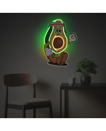 Add a playful twist to any room, office, or celebration with Running Avocado Boy LED Neon Acrylic Artwork.