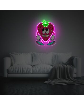 Brighten Your Spaces: Strawberry Boy LED Neon Acrylic Artwork for Home Decor, Vibrant Offices, Trendy Stores, and Unique Weddings.