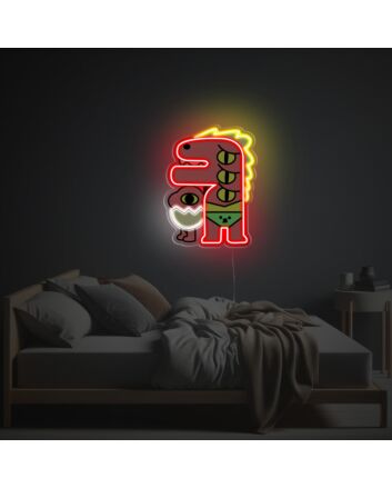 Elevate Your Space: Three Eyes Red Guy Monster LED Neon Acrylic Artwork Perfect for Bars, Game Rooms, and Themed Events.
