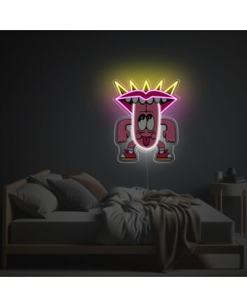 Brighten Up Your Bar, Game Room, or Teen's Bedroom with Tongue Guy Monster LED Neon Acrylic Artwork.