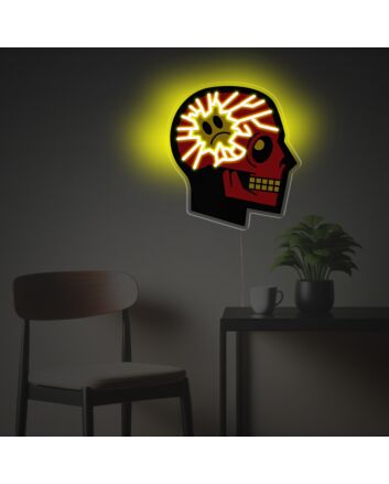 Brighten Your Space with Versatility: Unhappy Face In Man Mind LED Neon Acrylic Artwork for Home Decor, Office Ambiance, and Trendsetting Events.