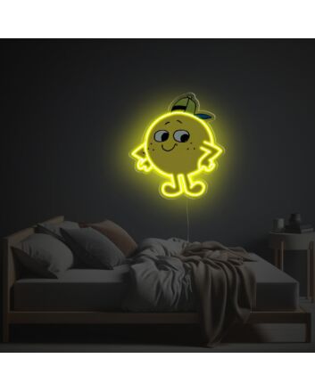 Brighten Up Your Bar, Game Room, or Teen's Bedroom with Yellow Guy With Cap LED Neon Acrylic Artwork.