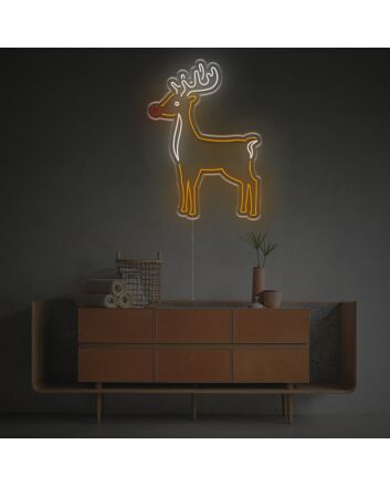 Brighten Up Your Holidays: Cute Christmas Elk Custom LED Neon Sign for Festive Home Decor, Joyful Office Celebrations, and Winter Parties!