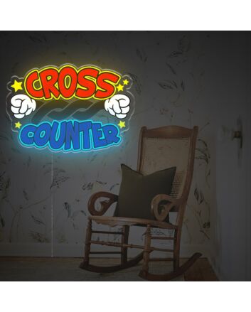 Brighten Up Your Bar, Office, and Home Spaces with Cross Counter LED Neon Acrylic Artwork.