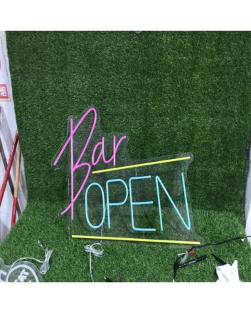 Brighten Up Your Bar, Office, or Wedding Ambiance with the Bar Open Custom LED Neon Sign.