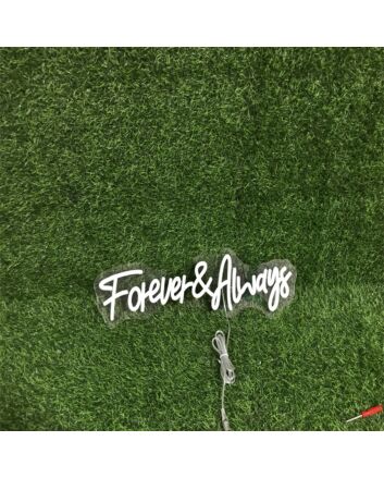 Brighten Up Your Wedding, Anniversary, or Romantic Evenings with the Forever And Always White LED Neon Sign.