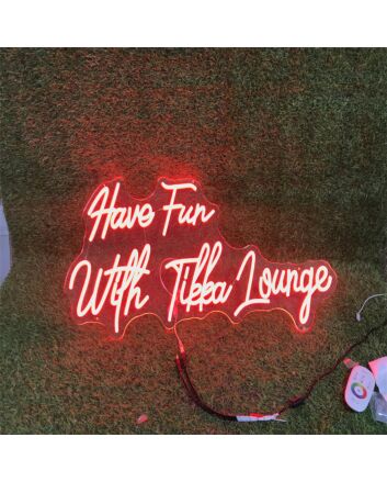 Brighten Up Your Bar or Make Wedding Moments Unforgettable with the Have Fun With Tikka Lounge LED Neon Sign.