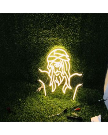 Add a Divine Glow to Your Home, Office, or Worship Space with the Jesus Suffering Yellow LED Neon Sign.