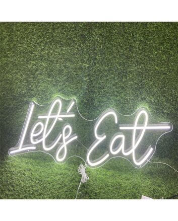Brighten Your Dining Area, Kitchen or Restaurant with the Lets Eat White LED Neon Sign