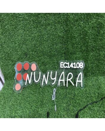 Nunyara EC14108 Custom LED Neon Sign: Brightening Weddings, Bars, and Home Spaces with Personalized Glow.