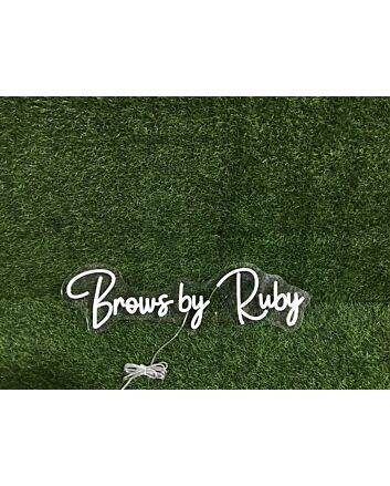 Light Up Your Beauty Salon or Makeup Studio with Brows By Ruby White LED Neon Sign