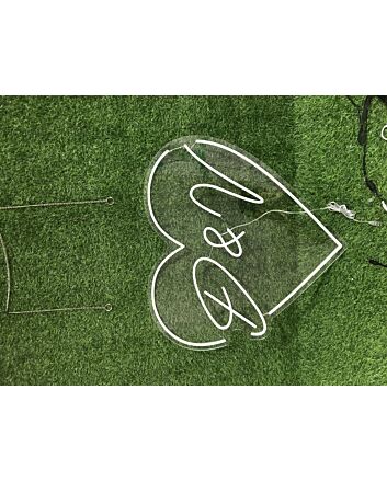 Brighten Your Love: Perfect for Weddings, Engagements, and Romantic Evenings with the D And V Heart Yellow LED Neon Sign