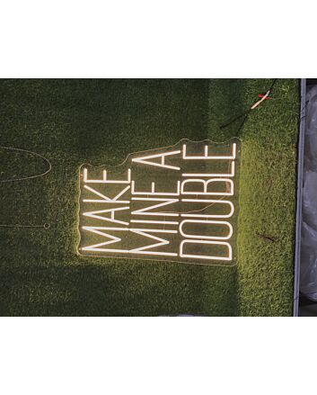 Brighten Up Your Bar or Celebrate in Style: Make Mine A Double White LED Neon Sign for Weddings, Parties, and Home Decor.