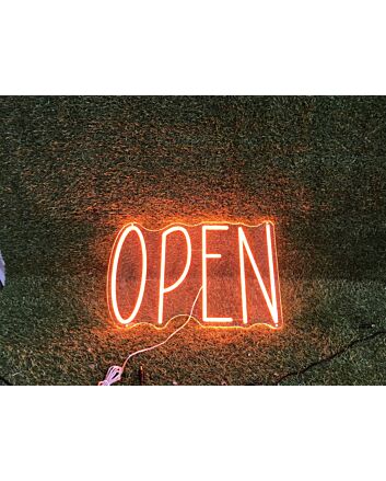 Brighten Your Space: Orange OPEN Custom LED Neon Sign Perfect for Bars, Stores, and Trendy Home Decor