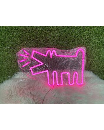 Brighten Up Your Home, Office, or Bar with the Captivating Barking Wolf Purple LED Neon Sign.