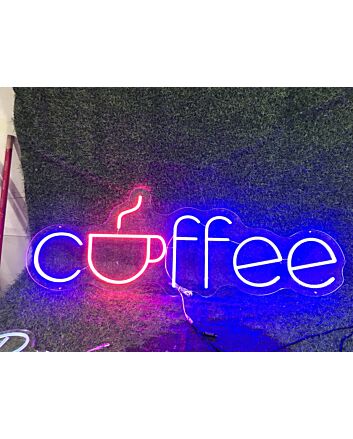 Brighten Up Your Café or Home Kitchen with the Warm Glow of the Coffee With Coffee Cup LED Neon Sign.