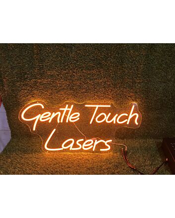 Brighten Up Your Space: Gentle Touch Lasers Orange LED Neon Sign for Chic Home Decor, Bars, and Vibrant Office Atmospheres.