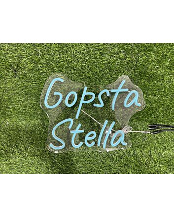 Brighten Up Your Space: Gopsta Stella Blue LED Neon Sign for Home, Office, and Vibrant Bar Ambiance.