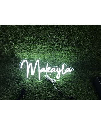 Brighten Your Spaces: Home, Office, or Store Ambience with Makayla White LED Neon Sign.