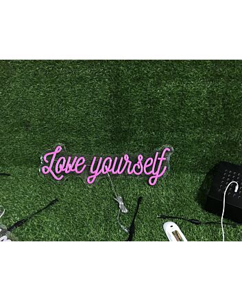 Elevate Weddings, Parties, and Bedroom Ambiance with Pink Love Yourself LED Neon Sign.