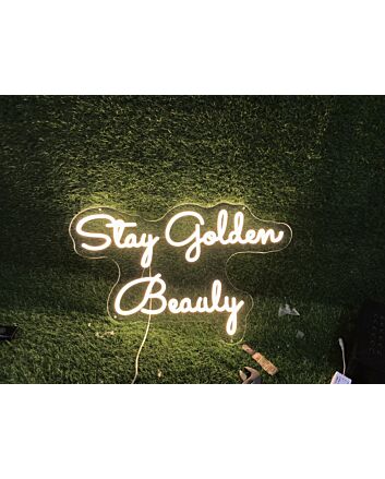 Brighten Your Bar, Office, or Wedding: Stay Golden Beauty Yellow LED Neon Sign Transforms Any Space