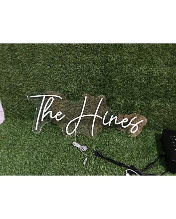 Brighten Up Your Space: The Hines White LED Neon Sign for Home, Office, Bars, and Weddings.