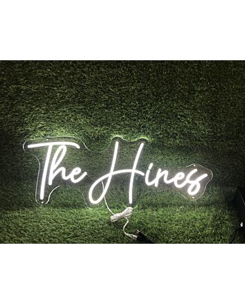 Brighten Up Your Space: The Hines White LED Neon Sign for Home, Office, Bars, and Weddings.