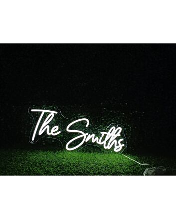 Elevate your office, wedding, or bar ambiance with The Smiths White LED Neon Sign.